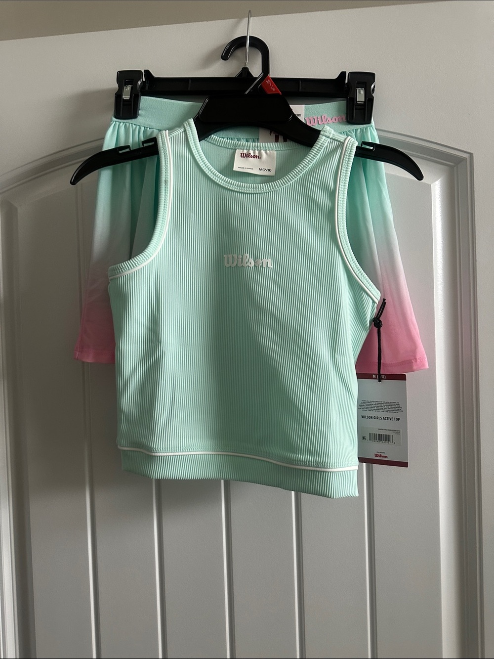 Wilson Mint Green Ribbed Athletic Tank And Skort